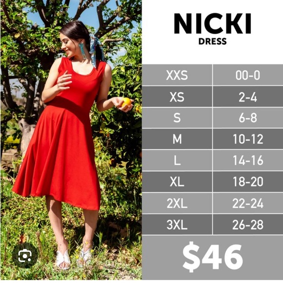 LuLaRoe Red Star Pattern Dress - Picture 6 of 6